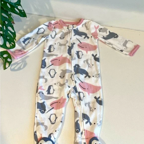 Baby Girl Fleece Footed Pajamas 9M | Carter’s Sleepers Bundle (3) - Picture 2 of 4